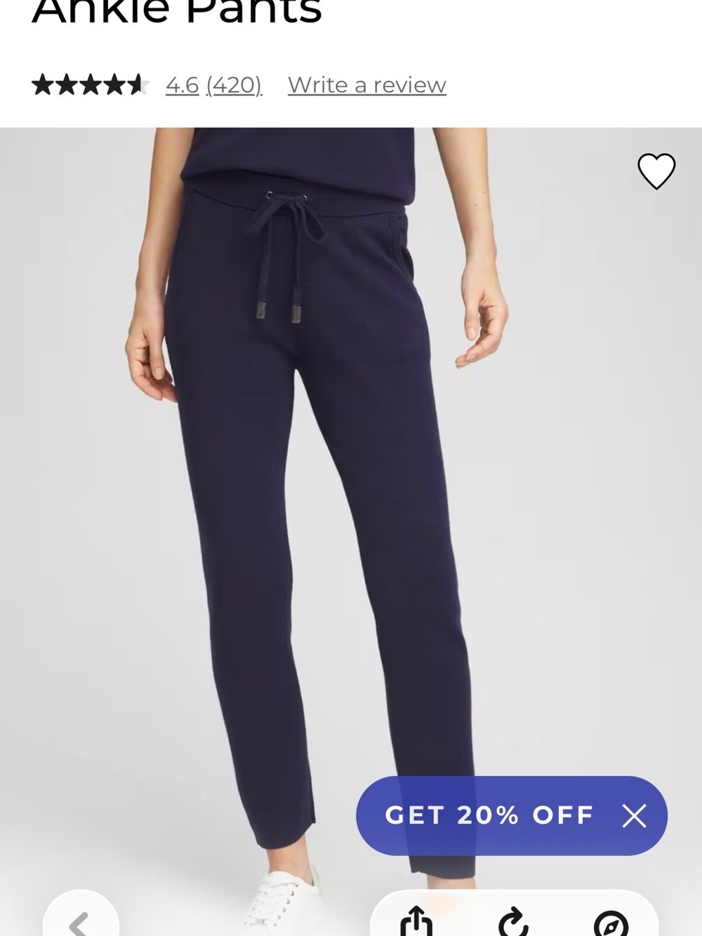 Chicos Luxe Zenergy Ankle pants NWOT Pants Chicos size 2R